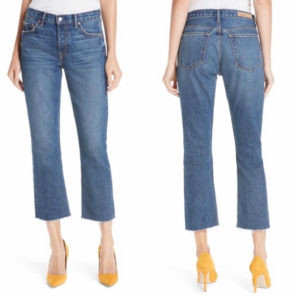 GRLFRND Tatum Crop Flare Distressed Raw Hem Jeans Sz 30 - Picture 8 of 12